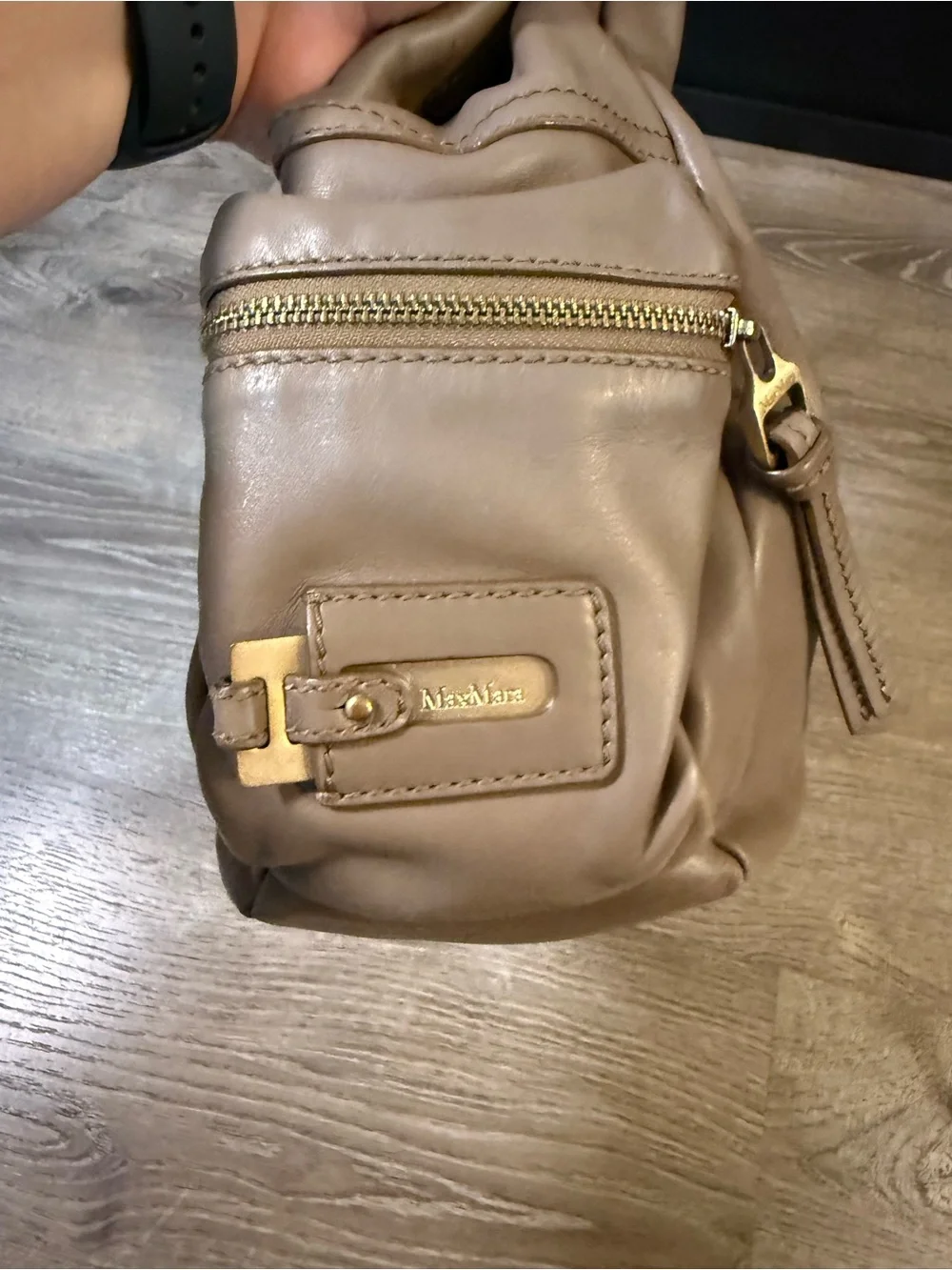 Vintage Max Mara leather slouchy hobo shoulder bag